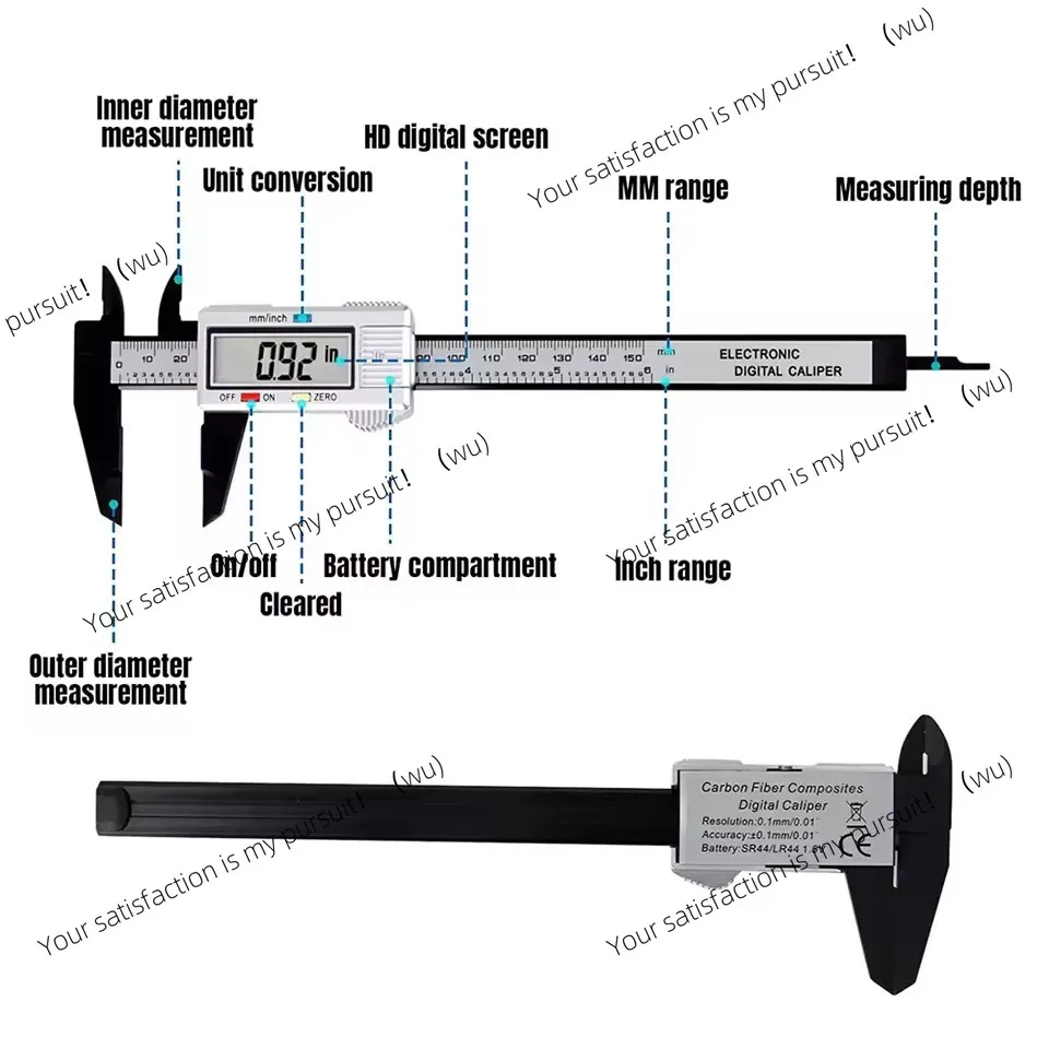 150mm 100mm Electronic Digital Caliper Carbon Fiber Dial Vernier Caliper Gauge Micrometer Measuring Tool Digital Ruler