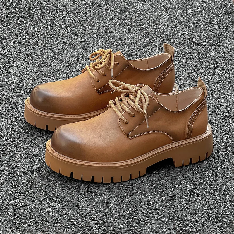 

Мужская мода, свадебная вечеринка, туфли на платформе, дышащая обувь из натуральной кожи, дизайнерские кроссовки с большим носком, молодежная мужская обувь