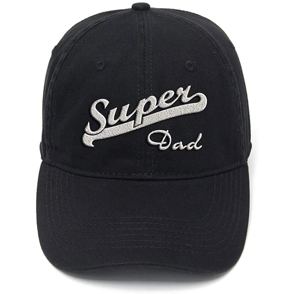 

Lyprerazy Super Dad Awesome Washed Cotton AdjustableMen Women Unisex Hip Hop Cool Flock Printing Baseball Cap