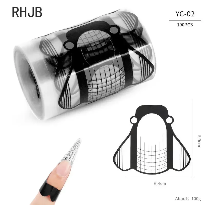 

50/100pcs Nail Extension Forms Acrylic UV Gel Manicure French Design Top Stencil Building Sticker Roll for Nail Art