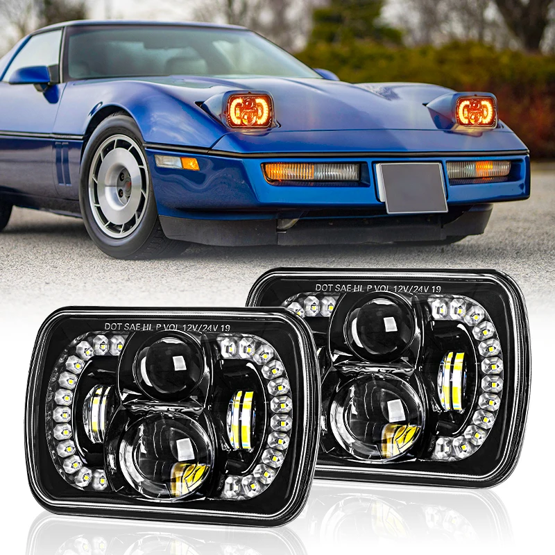 

7x6'' 5X7" Waterproof LED Headlight H6054 H5054 Headlamp Hi/Low Beam Turn Signal DRL For Jeep YJ Cherokee XJ Trucks Comanche MJ