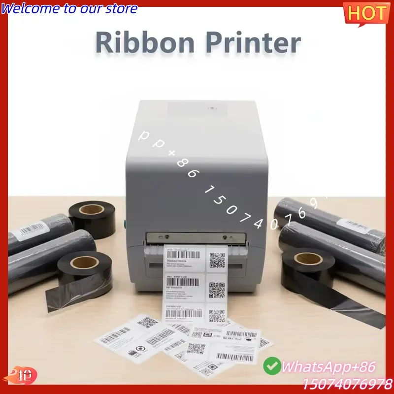 2026 4Inch Ribbon Printer Wireless Bluetooth WiFi USB Lan Thermal Shipping Transfer Label Printer for Small Business