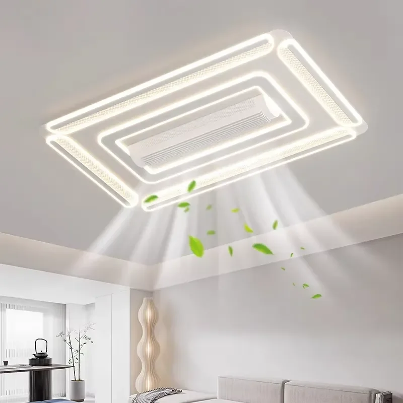 Современный потолочный вентилятор без лопастей с LED-подсветкой, голосовым управлением, 5 скоростями, пультом ДУ, мощным воздушным потоком и низким профилем, настраиваемый под заказ