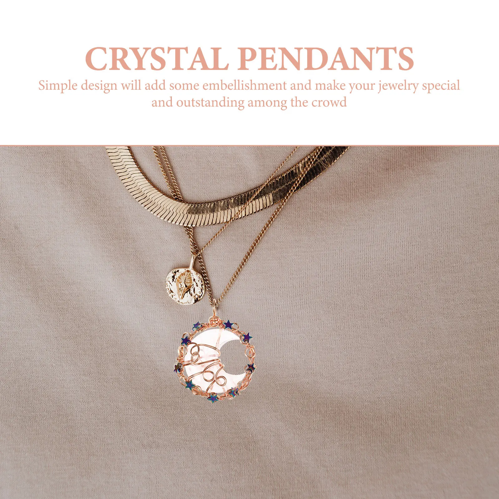 

Кристаллический кулон в форме луны, ожерелье «сделай сам», очаровательные серьги, браслет, аксессуары для изготовления ювелирных изделий, подвески для изготовления ювелирных изделий