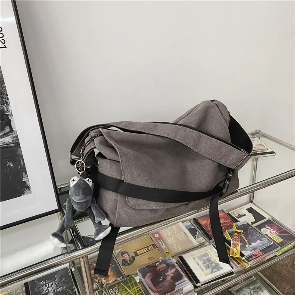 Canvas Crossbody bag for Men and Women Unisex Multi-purpose Large Capacity Simple Mailman Bag Casual Messenger Bags for School