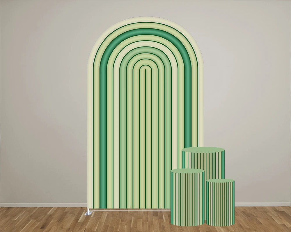 Green Gypsum Line Theme Arch Backdrop Cover/Cylinder Cover for Birthday Parties, Wedding and Baby Shower Party Decoration Props