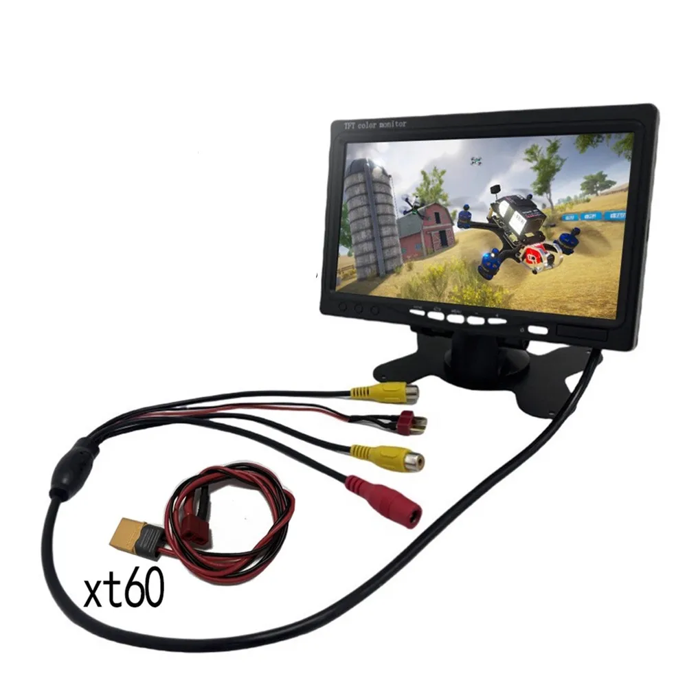 RCMOY 7-Inch FPV Monitor 800x480 7.4V-30V 2-6S Dual AV Input Switchable Compatible FPV 1.2/3.3/4.5/5.8G VRX RC Planes/Cars/Boats