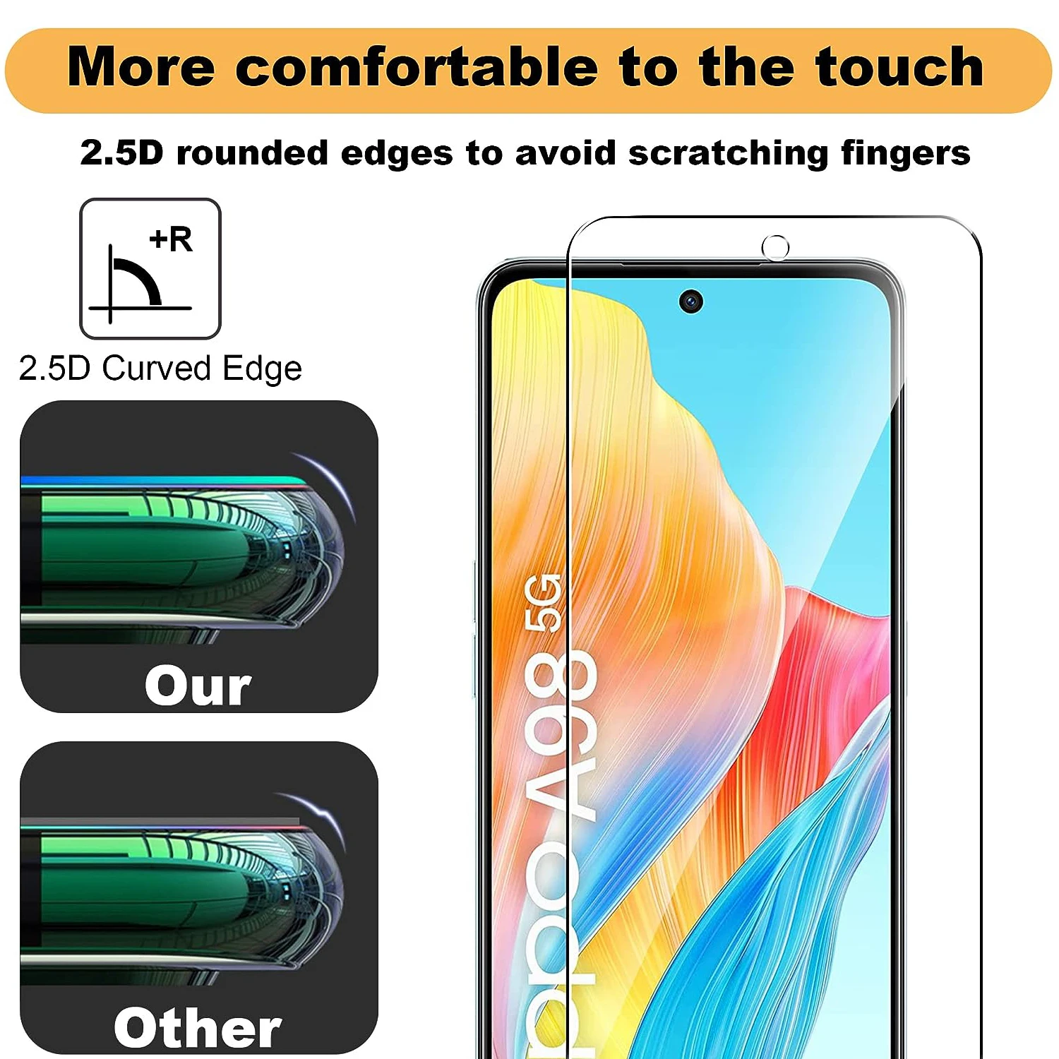 2/4Pcs HD Protection Glass For OPPO A98 5G Tempered Screen Protective Glass