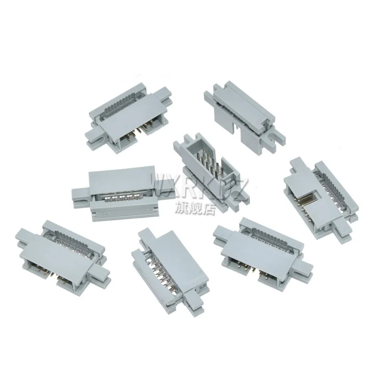 5pcs 2.54mm Pitch 10/14/16/20/26/30/34/40/50P/60/64 Pin Male Straight IDC Box Header Connector For 1.27mm Flat cable Fixed foot