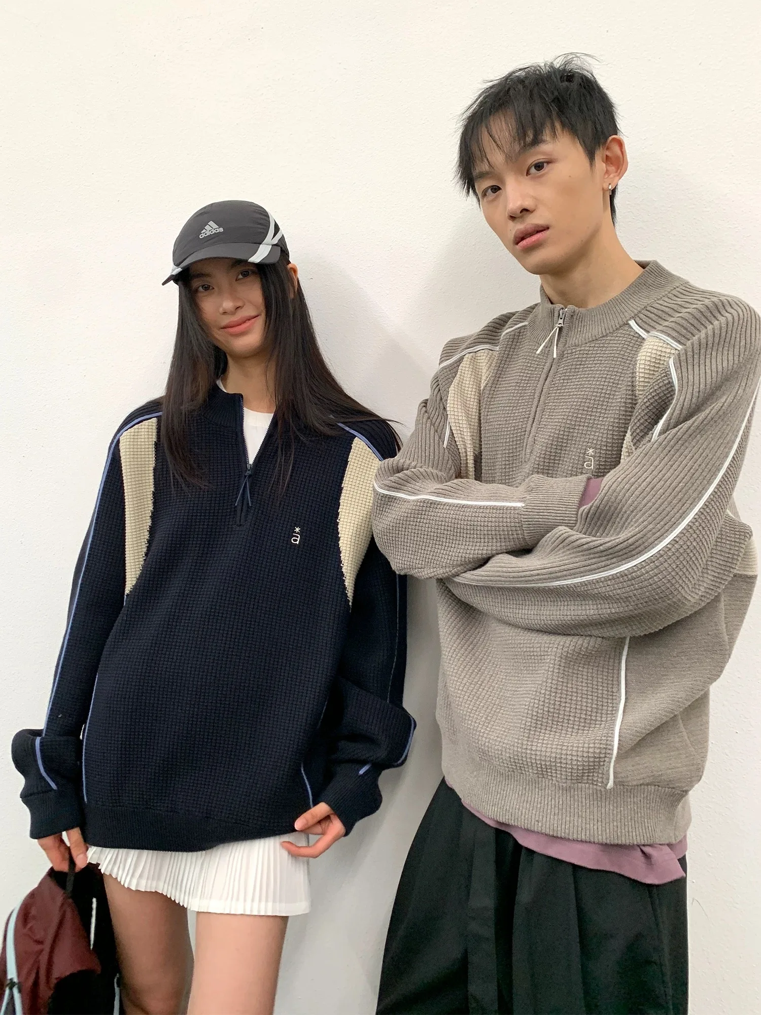 

Теплый вязаный свитер, мужской свободный крой, цветная блузка, контрастная молния, зимняя повседневная одежда, длинный термотоп с высоким воротником