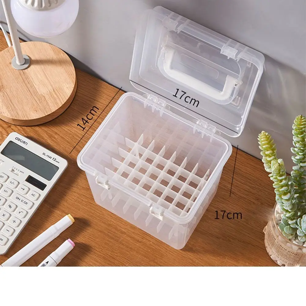 

Transparent Home Study Supply Office School Marker Pens Storage Box Art Craft Tray Marker Pens Container Desk Organizor