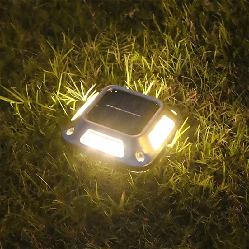 ABMF-4 個 8 LED ソーラーグラウンドライトソーラーライト暖かい光ソーラーガーデンランプ屋外中庭私道マーカーライト
