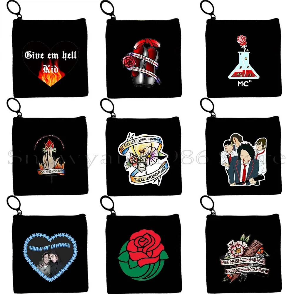 

MY CHEMISTRY ROMANCE Mcr Dead Hell Heaven Flower Halloween Key Coin Purse Case Card Lipstick Storage Bag Wallet Zipper Pouch