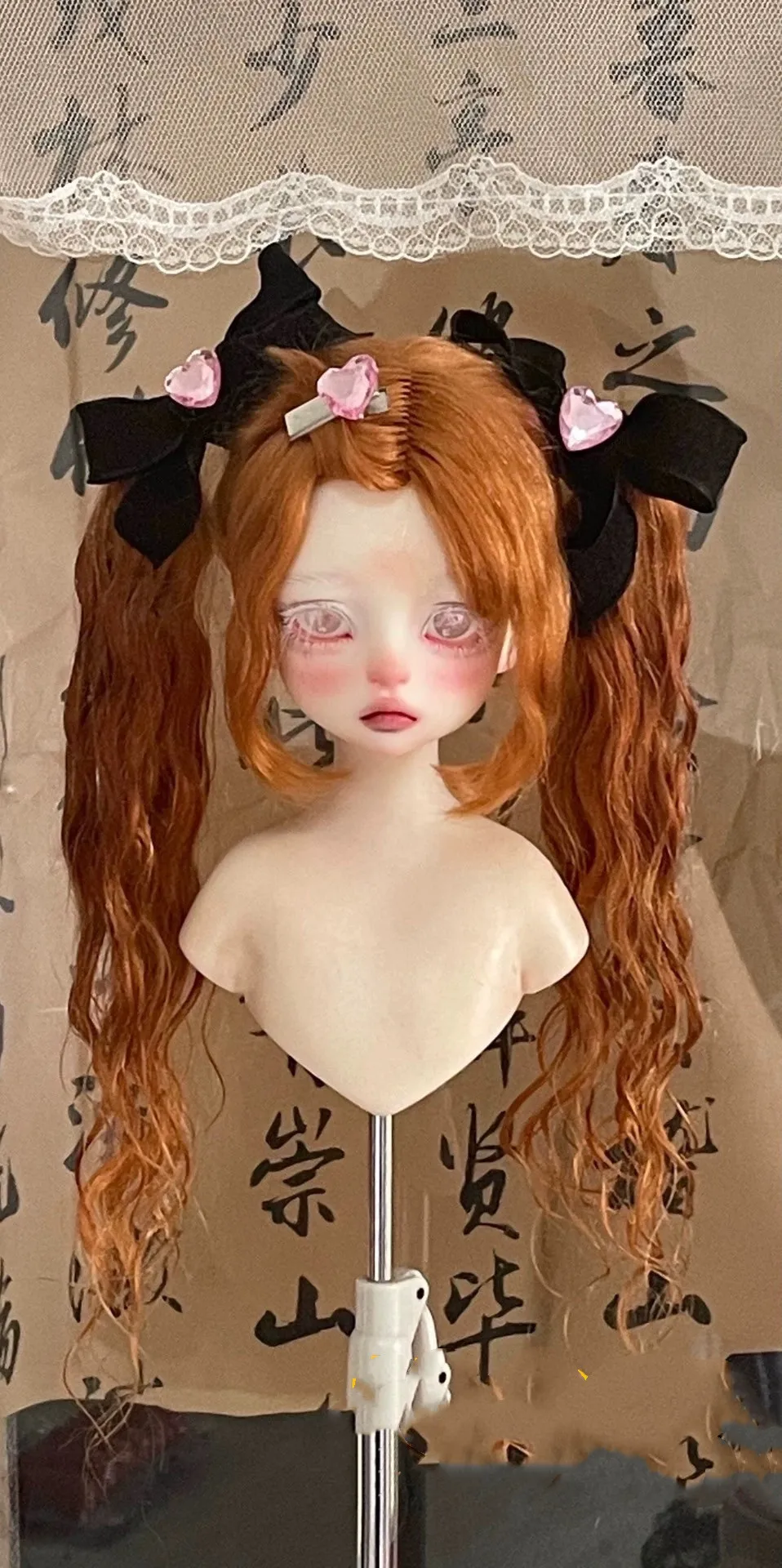 

Handmade doll hair 1/4 1/6 BJD doll mohair wig doll hair free shipping​