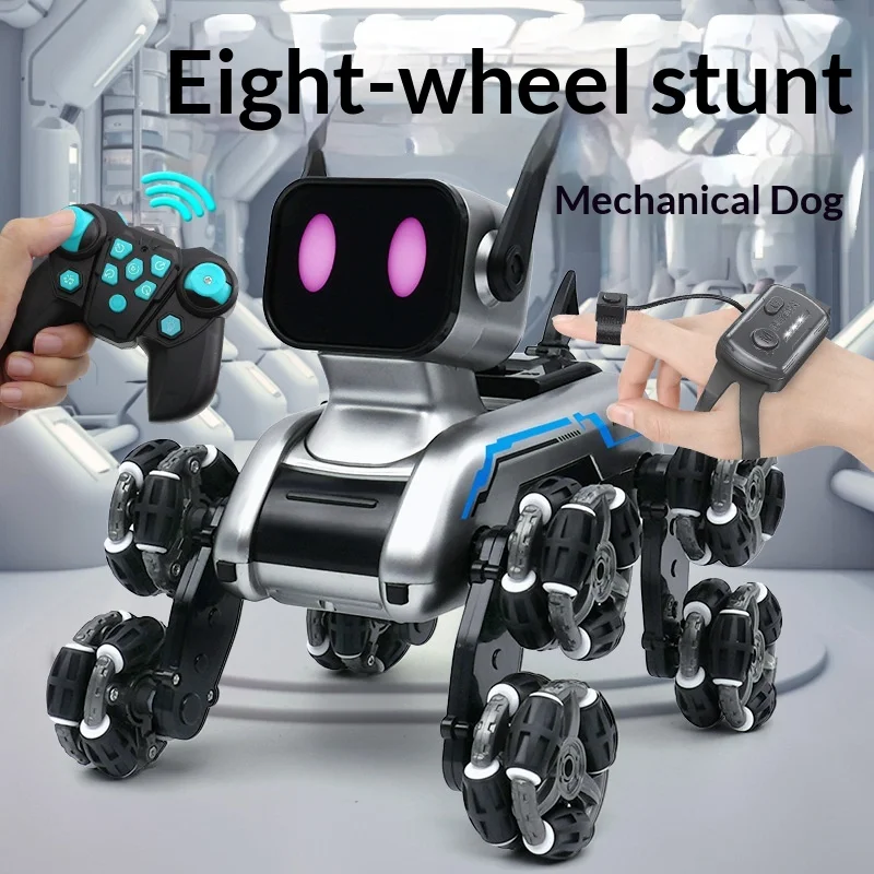 In Stock Intelligent Remote Control Stunt Robot Dog Eight Wheel Electric Mechanical Robot Electronic Pet For Outdoor Hobbyists
