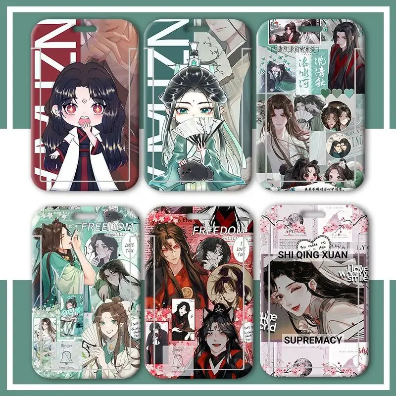 Anime The Scum Villain's Self-Saving System Shen Qingqiu Luo Binghe Card Holder Meal Card Lanyard Travel Cards Cover Pendant