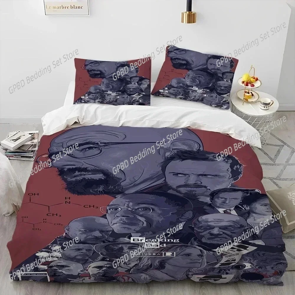 3D Print Breaking Bad Walter Hartwell Comforter Bedding Set,Duvet Cover Bed Set Quilt Cover Pillowcase Queen Size Bedding Set