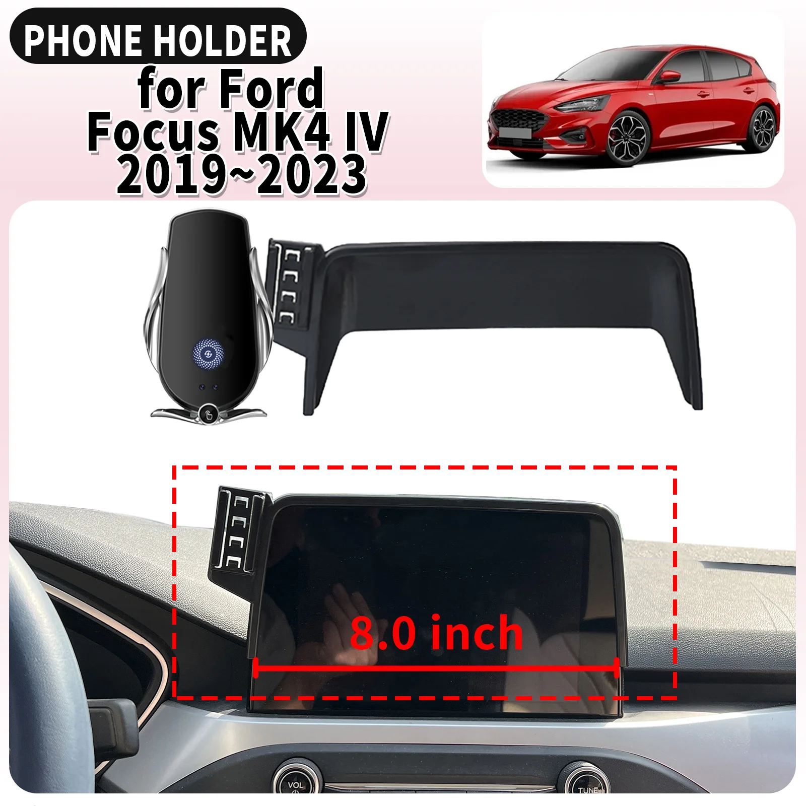 

fit for Ford Focus MK4 IV 2019 2020-2023 (8in) Screen Base Mount Phone Holder Dedicated Clip-On Navigation Bracket accessoires
