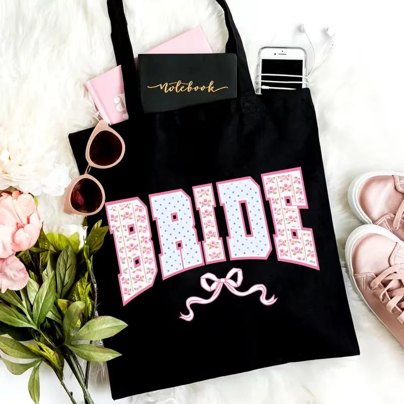 حقائب يد أنيقة للعروس مطبوعة بسعة كبيرة لحفلات الزفاف والنزهات والحفلات والسفر وحقائب الزفاف الأنيقة للعروس #5