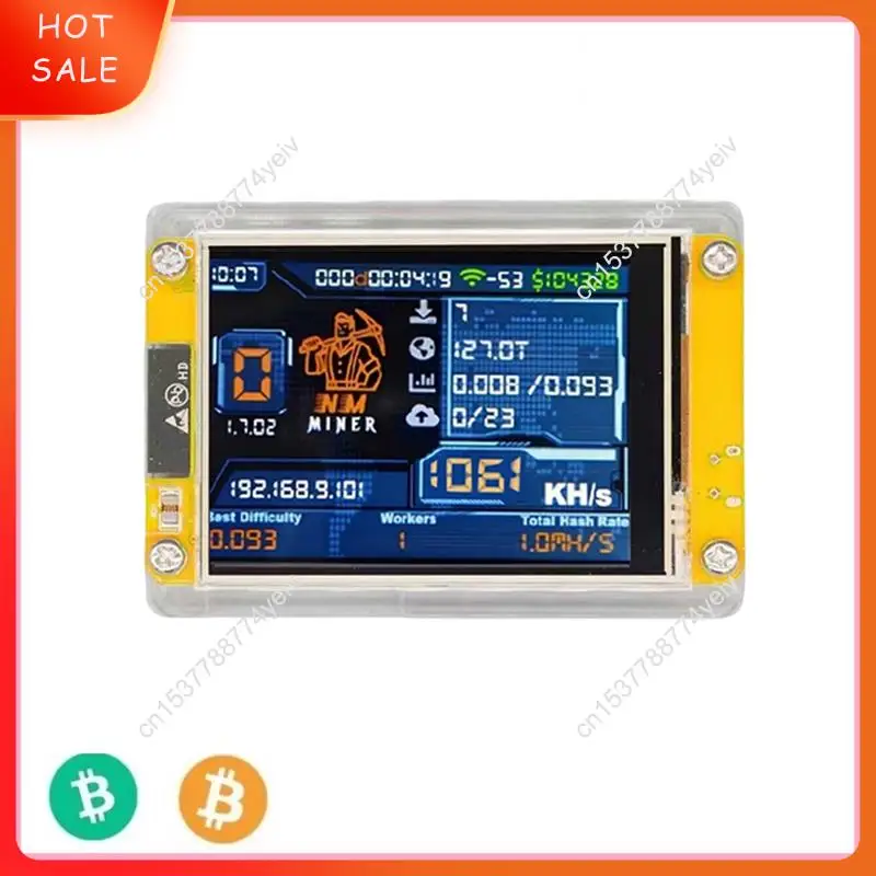 1060KH/S Nerdminer Nmminer Bitcoin Crypto Solo Miner 2.8 Polegada Display Inteligente Nerdminer Atualizado 1060KH/S Harshrate A62X