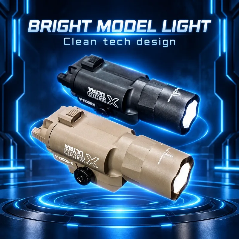20-21mm Rail Fit X300U Flashlight, Nylon Bright Illuminator for Hobby Model DIY and Collection