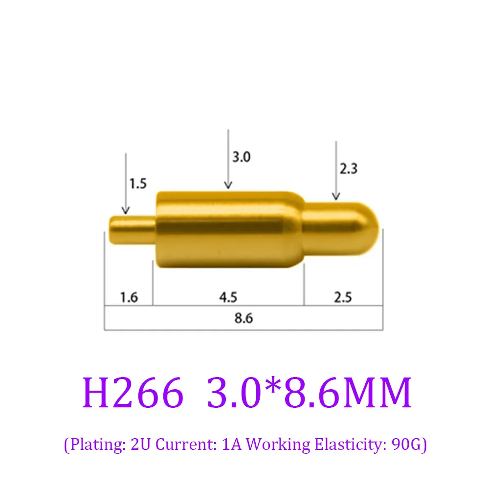 YUXI 1 sztuk Pogo Pin wysoki prąd sprężynowy złącze 1A 1.5A 2A 3A 5A wysokiej mocy gilzy sonda testowa ładowania Pin