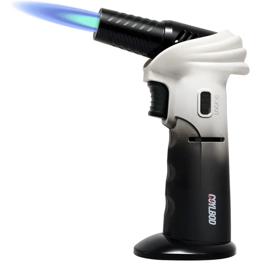 

Бутановая зажигалка 090, поворотный угол, бутановая зажигалка, многоразовая кухонная зажигалка с предохранительным замком, регулируемое пламя для пайки