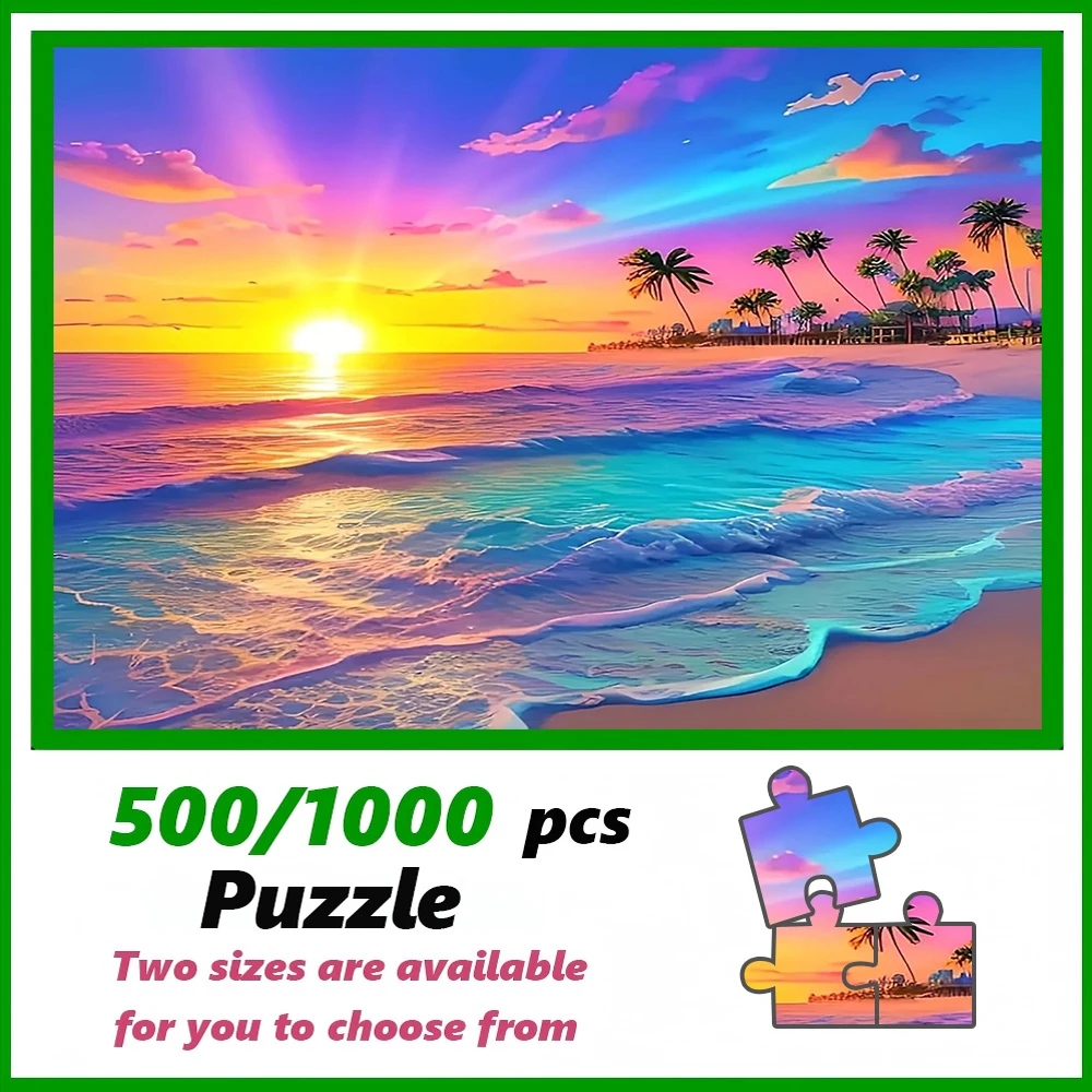 

A high-quality 500/1000-piece puzzle, perfect for adults, is a fun family game that helps relieve stress and is great fo