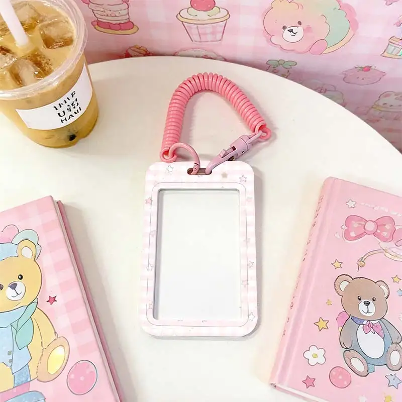 Card Holder for Credential Badge Holder Student Bus/Meal Card Protection Case Kpop Photocard Holder Pendant Keychain