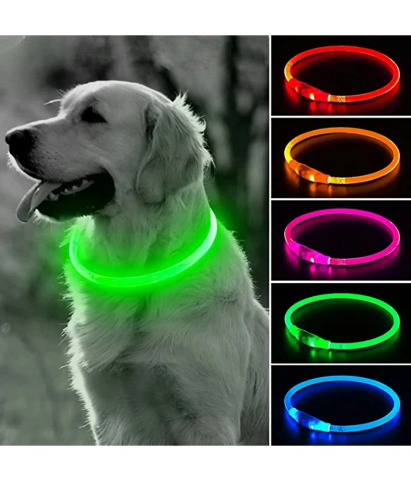 

Led Usb Dog Collar Pet Dog Night Luminous Charge Collar Led Night Safety Flashing Glow Dog Loss Prevention Collar Pet Accessorie
