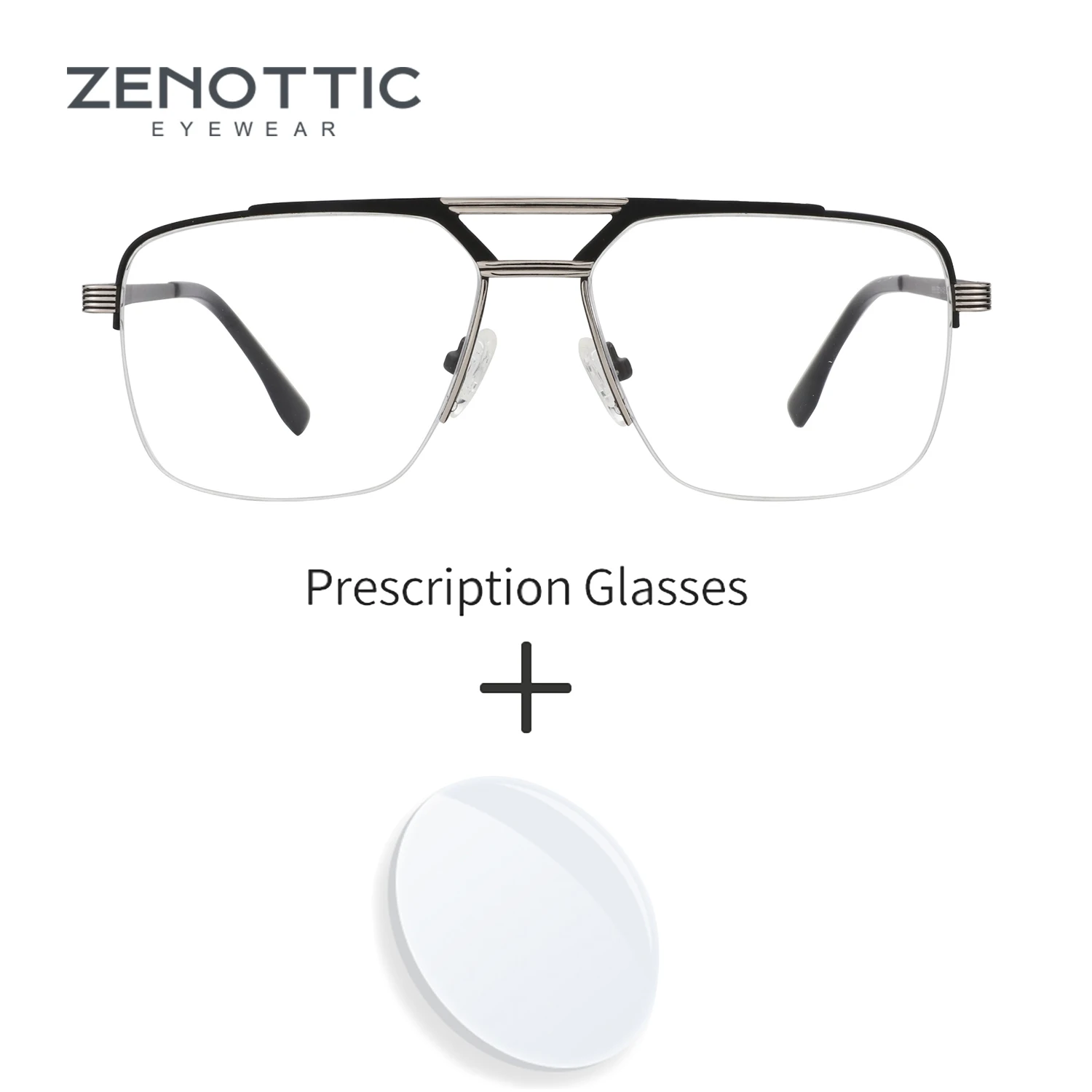 

ZENOTTIC (размер XL), Новое поступление 2025 года, полуоправа, очки-авиаторы по рецепту, фотохромные оптические очки с защитой от синего луча