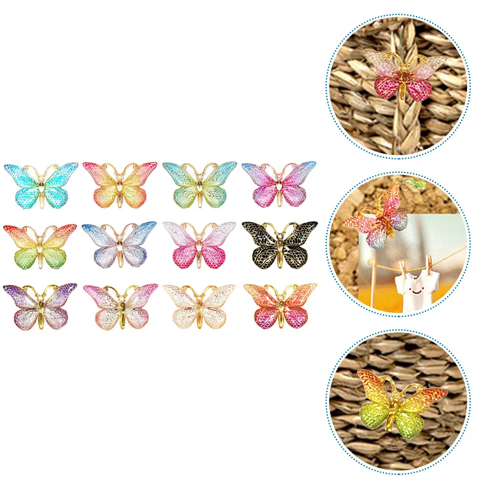 24 Pcs Butterfly Pushpin Daily Use Thumbtacks Shape Pushpins Multi-function Small Replaceable Shaped Office Desk Accessories