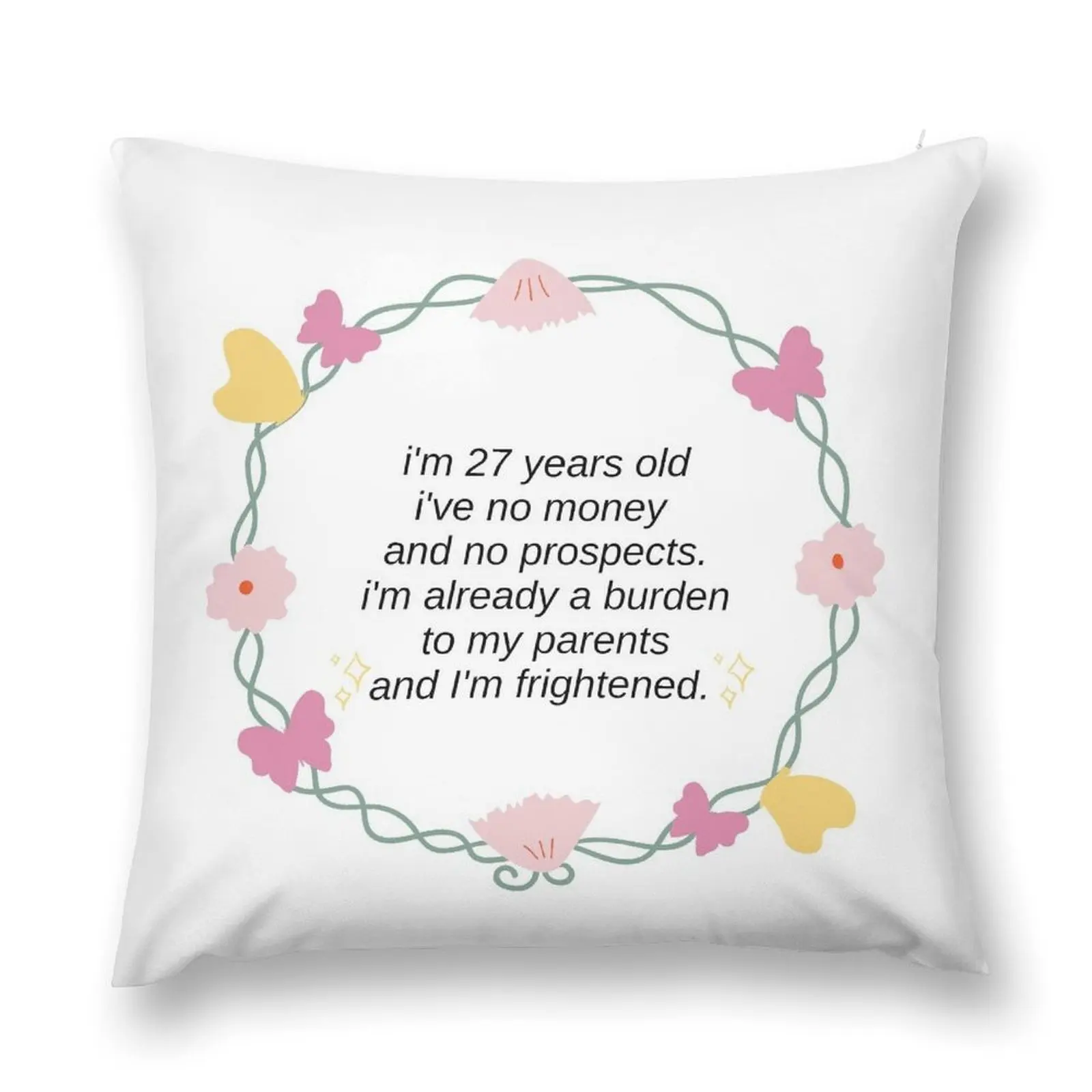 I'm 27 years old, I've no money and no prospects (pride and prejudice) Throw Pillow Couch Pillows pillow