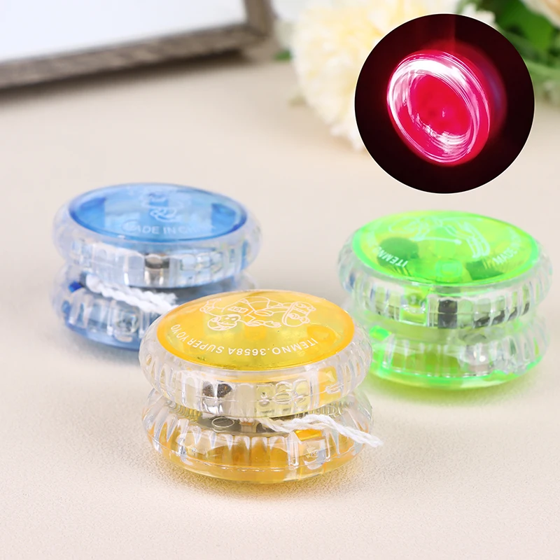 

New LED Flashing Yoyo Classic Kids Toys Magic Yoyo Spin Plastic Yoyo Bearing with Spinning String Toys for Children