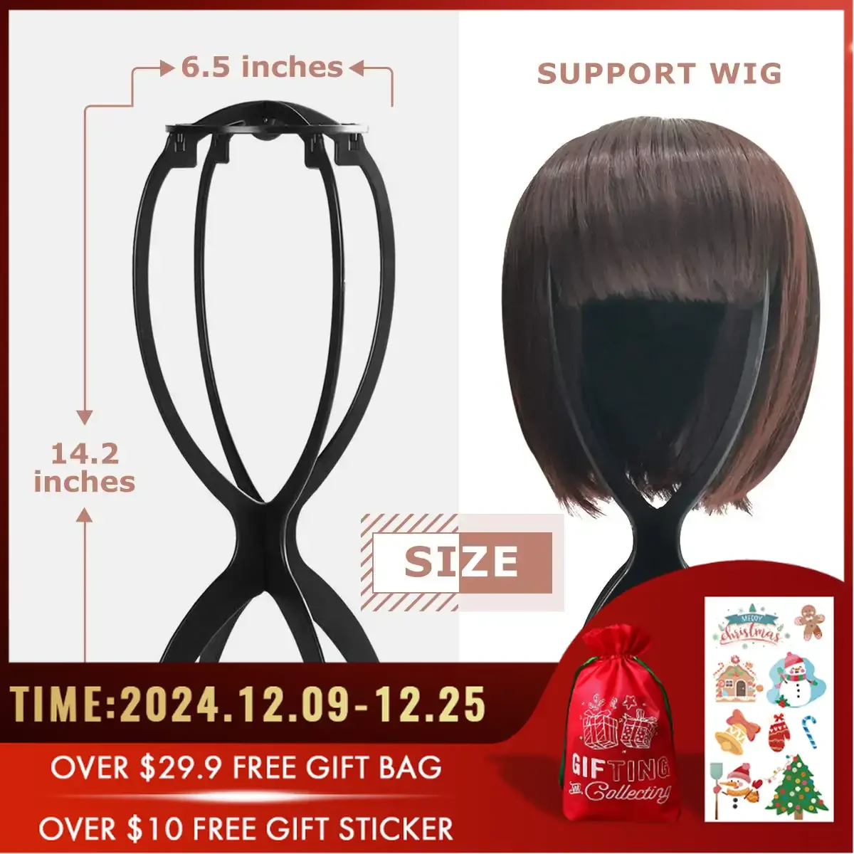 

Folding Wig Stand Portable Wig Holder Collapsible Wig Hanger Durable Hair Display Tool Travel Plastic Hat Mannequin Head 1PC