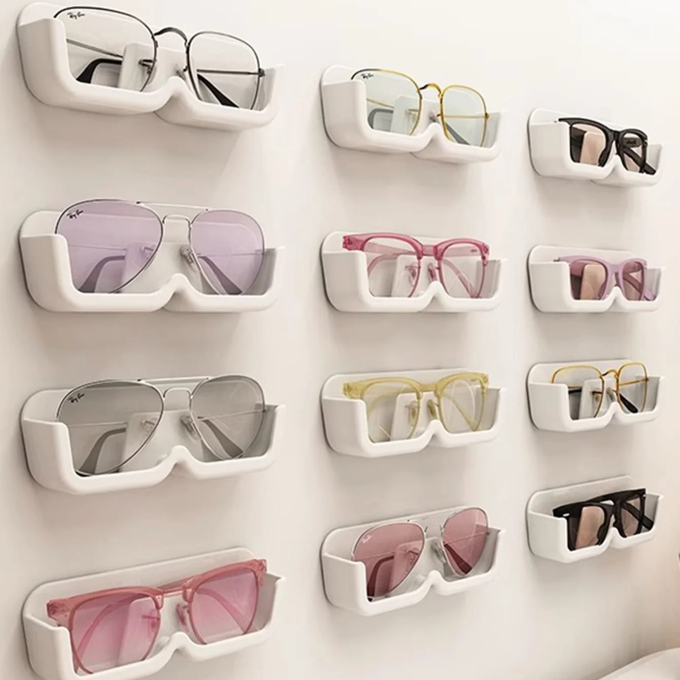 1 glasses storage boxed sunglasses frame without drilling, suitable for the storage and display of glasses