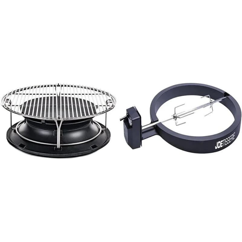 SlōRoller Smoke and JoeTisserie Rotisserie for Classic Joe 18-inch Charcoal Grill and Smokers, Model KJ-HYPER and KJ-TIS