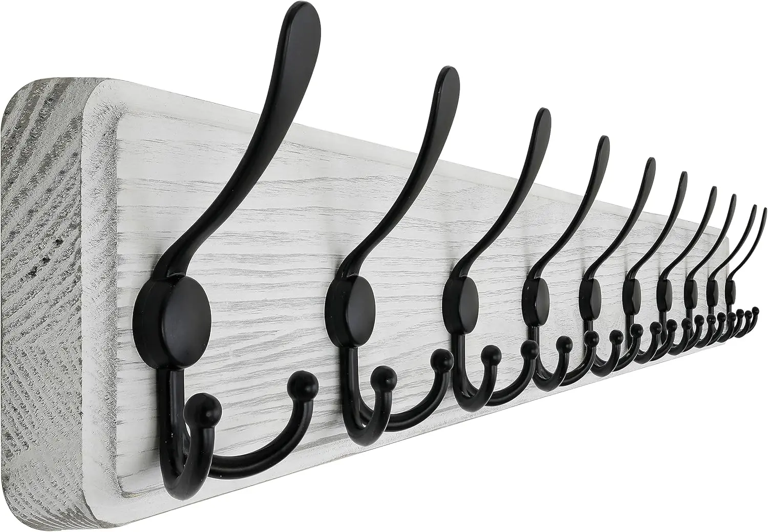 

Wall Mounted Coat Rack with 10 Triple Hooks, Rustic Wooden Design, Heavy Duty for Entryway and Bedroom