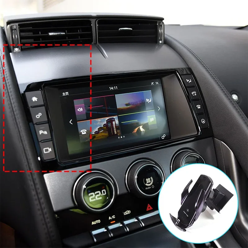 

For Jaguar F-TYPE 2013-2018 Car central control screen mobile phone holder ABS Auto Accessories