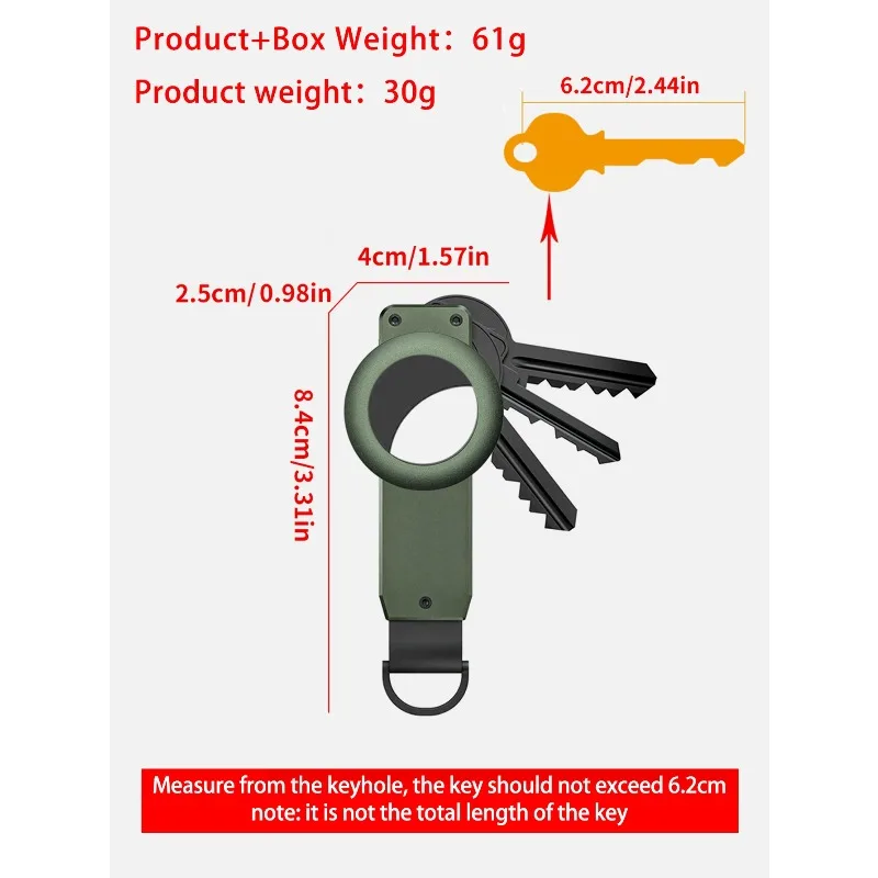 منظم مفاتيح للرجال - حامل مفاتيح معدني مدمج، حامل مفاتيح مبتكر بسيط لحامل Airtag |   سلسلة المفاتيح تؤمن 2-5 مفاتيح