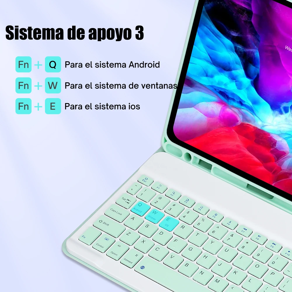 Imagem -05 - Tampa do Teclado sem Fio Bluetooth Ipad Air Stand Mouse Russo Espanhol Coreano Árabe Hebraico 11 Case Capa 2024