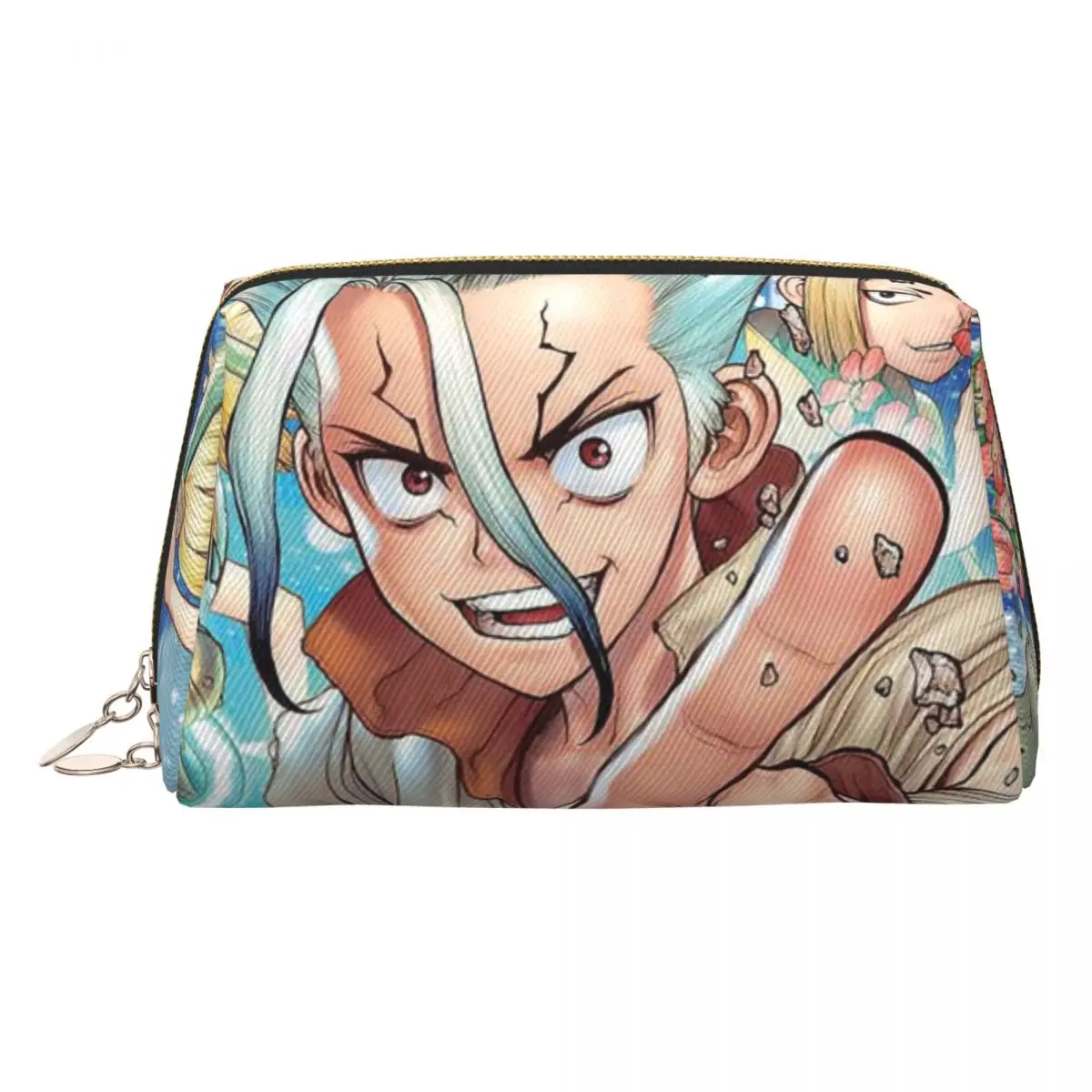 Senku Ishigami Dr Stone Apan Anime Women Cosmetic Bag Travel Makeup Organizer Pouch Toiletry Storage Dopp Kit Box