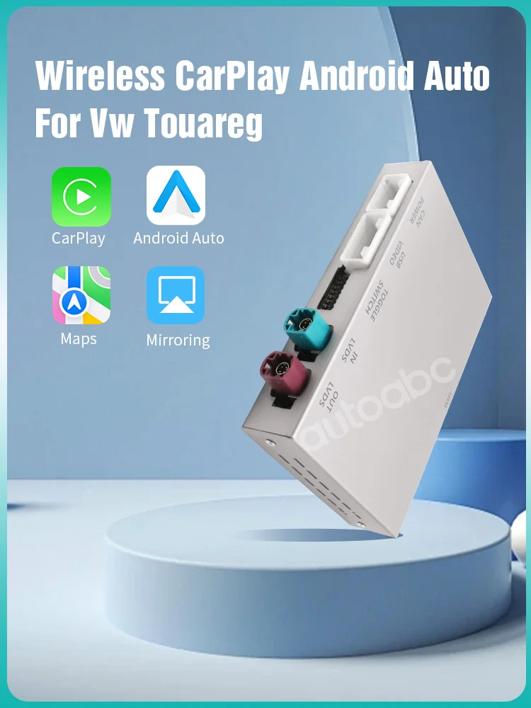 AUTOABC 2025 Neues drahtloses CarPlay AirPlay Box Android Auto Modul für VW Touareg RNS850 7P mit Kameraunterstützung