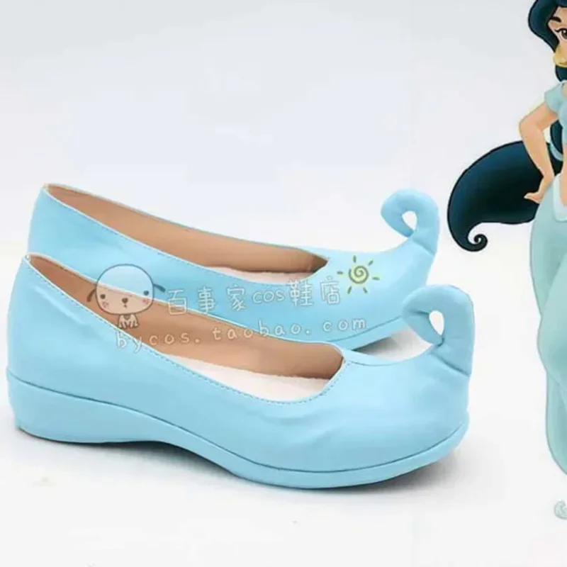 Halloween Aladdin Princess Cosplay shoes magic lamp Princess Jasmine Shoes Indian blue shoes Costume Role Play costume