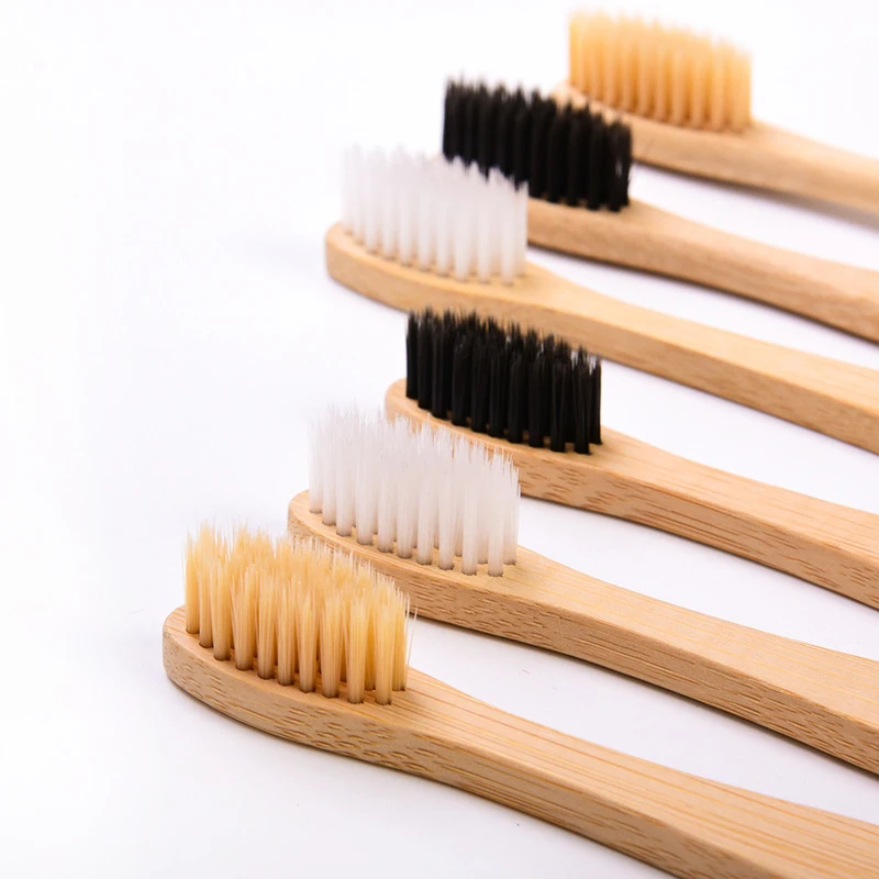 10Pcs Eco Friendly Bamboo Toothbrush Soft Bristles Biodegradable Plastic-Free Oral Care Adults Toothbrush Bamboo Handle Brush