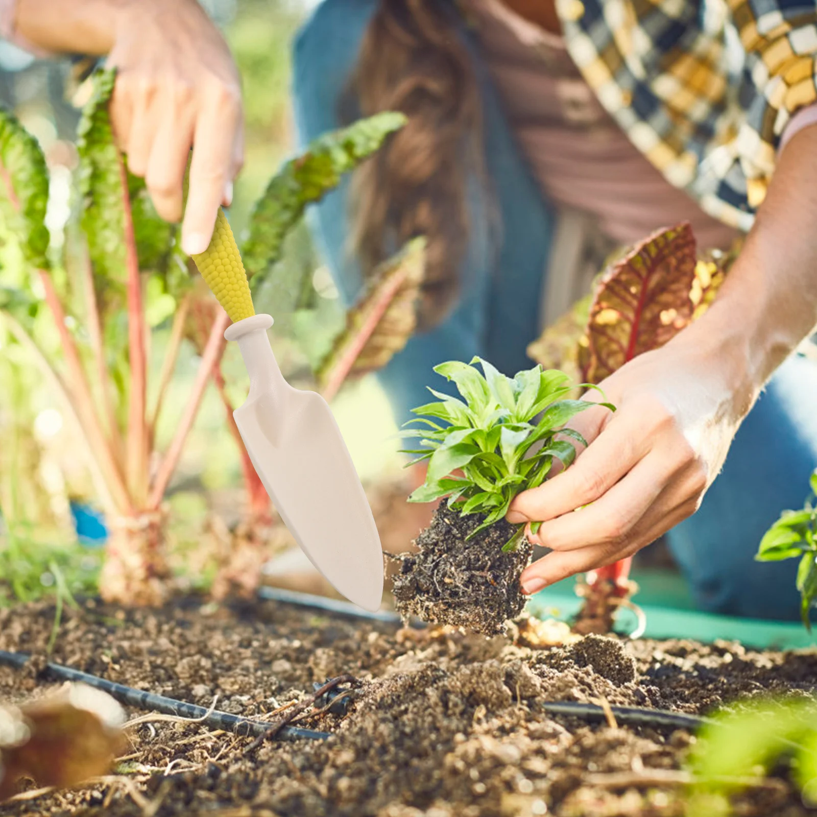 1 مجموعة من أشعل النار مجرفة الحديقة للحفر زرع التربة تخفيف أدوات مجرفة يدوية بلاستيكية متينة لزراعة البستنة #6