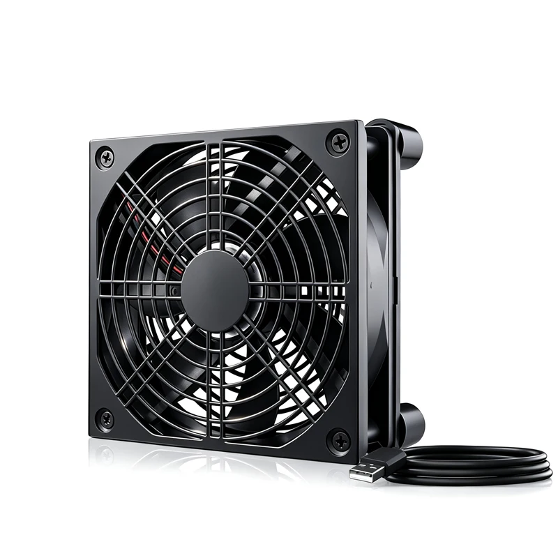 12cm Silent USB Cooling Fan for Desktop Computer Router Set-Top Box TV Cat Multi-Purpose 5V Mini Chassis Ventilation Exhaust