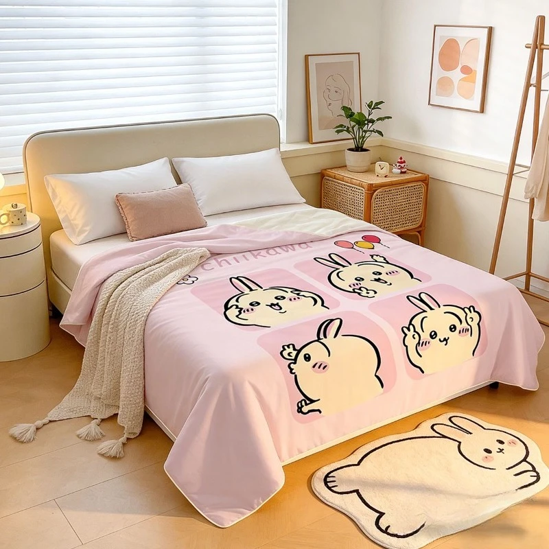 Chiikawa Pure Cotton Air Conditioning Quilt Summer Thin Quilt Comfortable Pure Cotton Soft Skin Antibiosis Cool and Refreshing