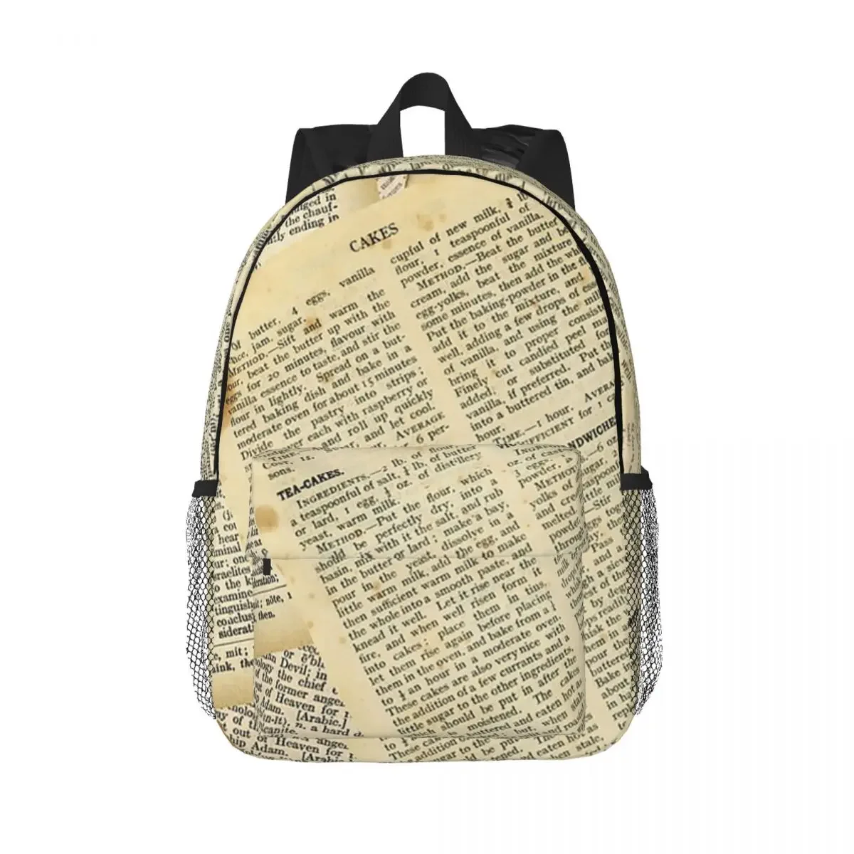 

Literary Vintage Pages Backpacks Boys Girls Bookbag Casual Students School Bags Travel Rucksack Shoulder Bag Large Capacity