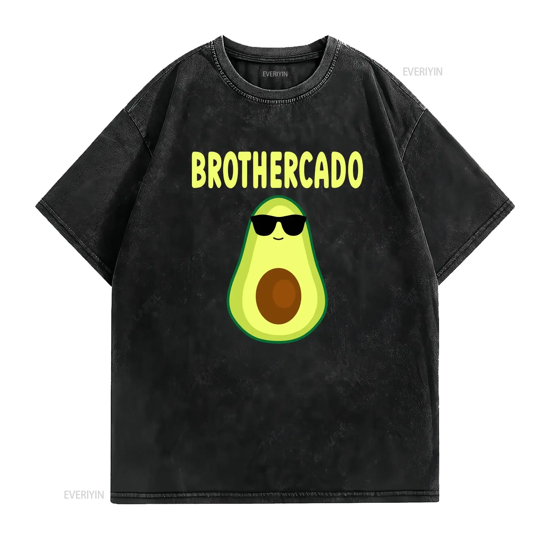 Brother Cado Funny Avocado Siblings Boys T Shirtns Men Shirt  vintage Washed Unisex streetwear fashion Casual Soft Slightly